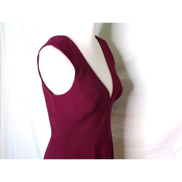 DRESS THE POPULATION Plunge Sandra Trumpet Gown Dress Burgundy Medium 6 NEW - Picture 8 of 12